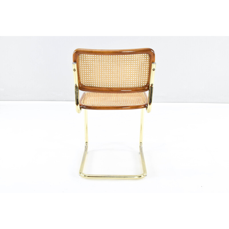 Set of 6 vintage Cesca B32 chairs in brass by Marcel Breuer Italy 1970s