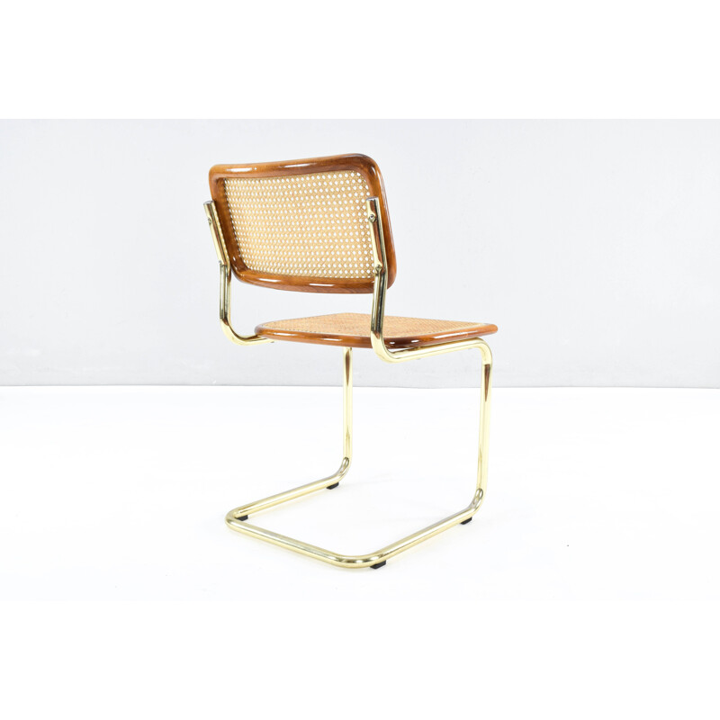 Ensemble de 6 chaises Cesca B32 vintage en laiton de Marcel Breuer Italie 1970