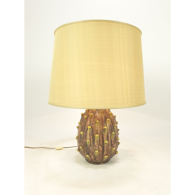 Vintage ceramic table lamp by Marcello Fantoni for Raymor, Italy 1960