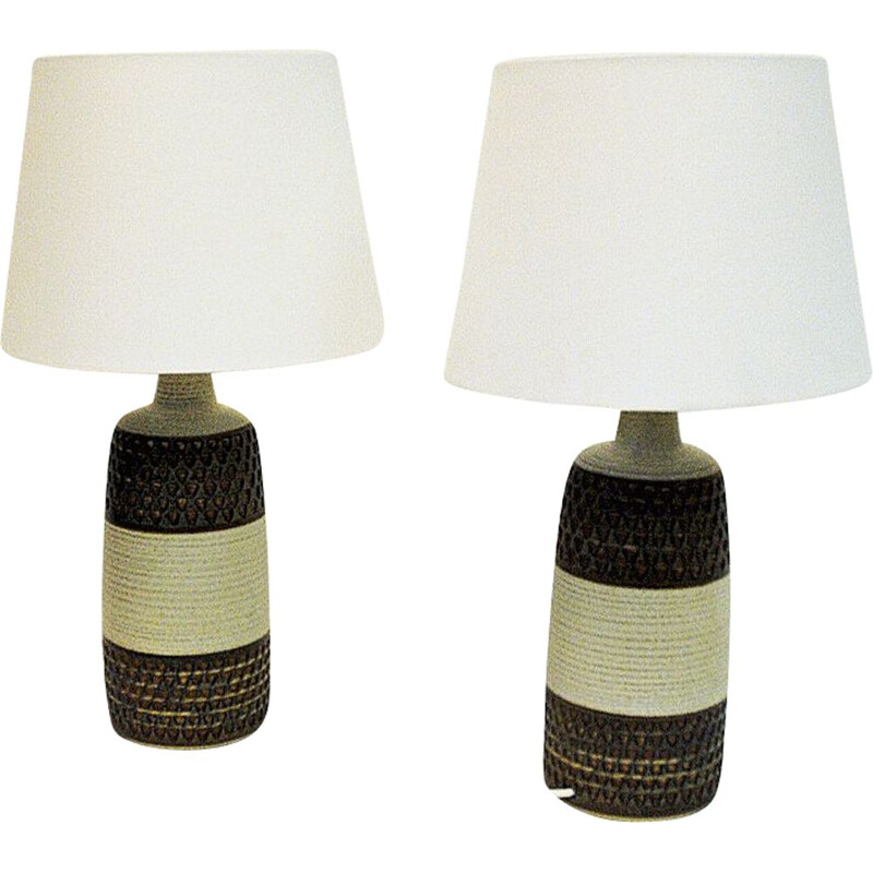 Paire de lampes de table vintage en grès par Søholm Keramik Bornholm 1960