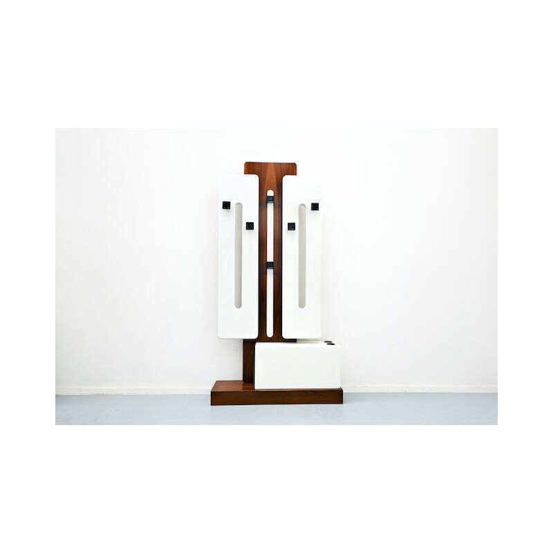 Vintage wooden coat rack modern Italy 1960s