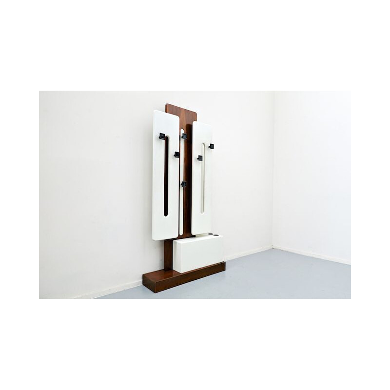 Vintage wooden coat rack modern Italy 1960s