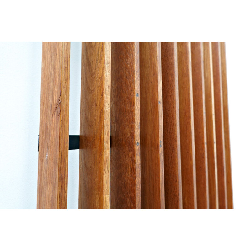 Vintage wooden coat rack in modern brown Italy 1960s