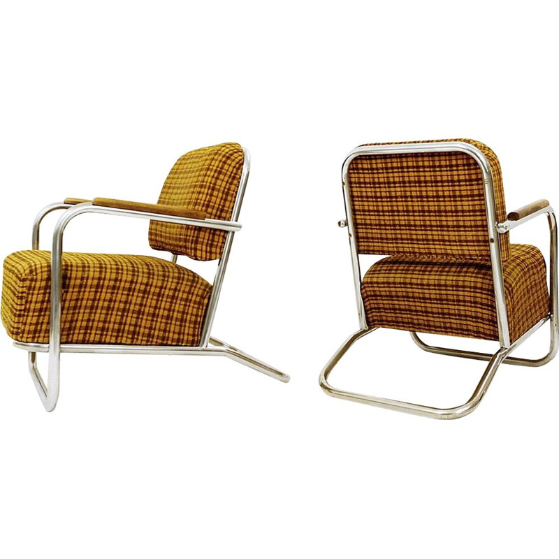 Pareja de sillones vintage Bauhaus de Hynek Gottwald 1930