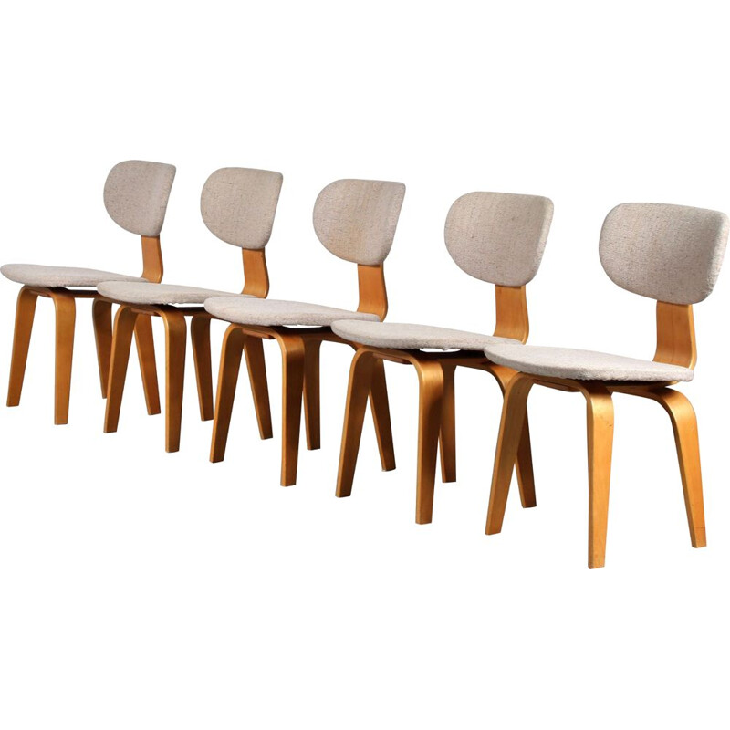 Set of 5 vintage SB03 chairs by Cees Braakman for Pastoe, Netherlands 1950