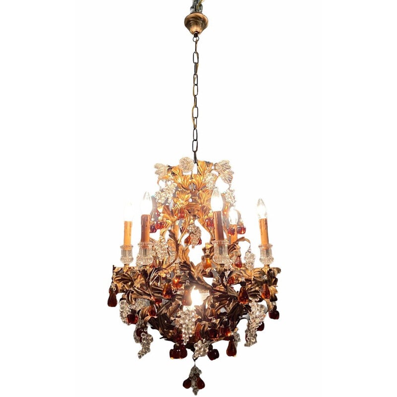 Vintage large chandelier Murano  in the shape of a fruit