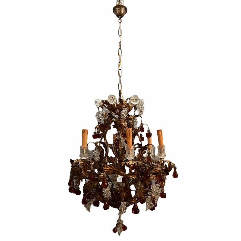 Vintage large chandelier Murano  in the shape of a fruit