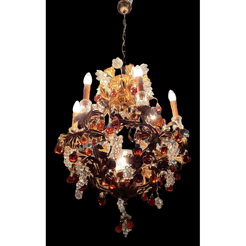 Vintage large chandelier Murano  in the shape of a fruit