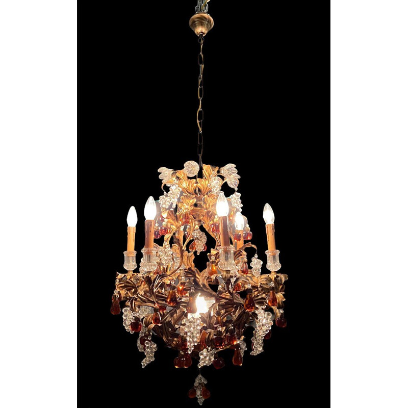 Vintage large chandelier Murano  in the shape of a fruit