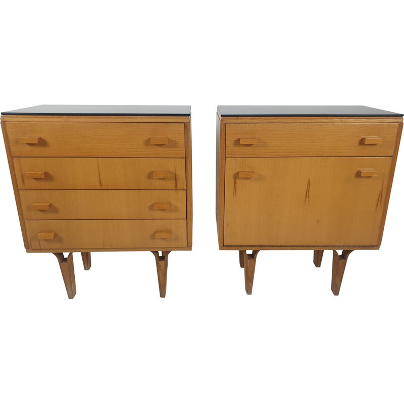 Pair of vintage night tables by Frantisek Mezulanik 1970