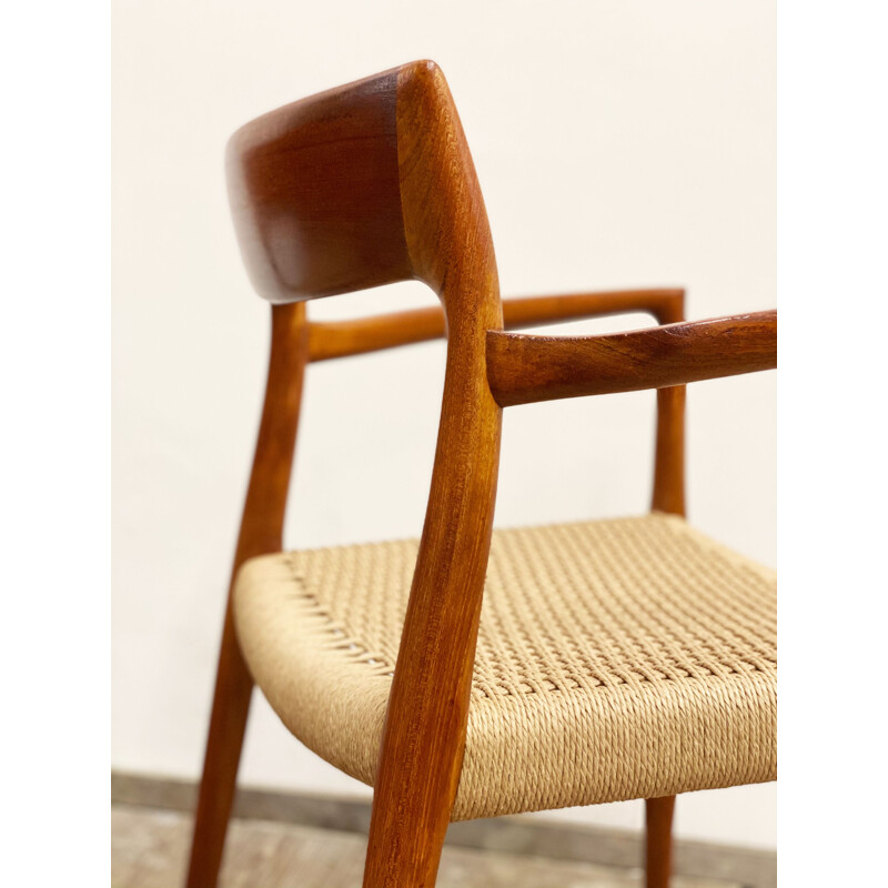 Pair of vintage teak chairs model 57 by Niels O. Møller for J.L. Moller Denmark 1950s