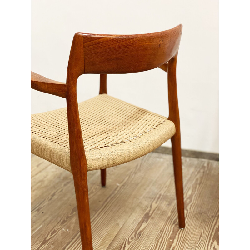 Pair of vintage teak chairs model 57 by Niels O. Møller for J.L. Moller Denmark 1950s