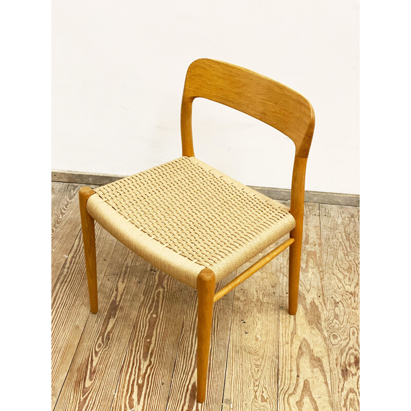 Vintage oak chair model 75 by Niels O. Møller for J.L. Moller Denmark 1950