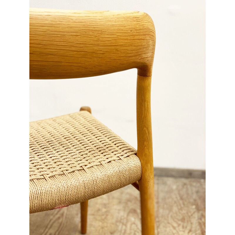 Vintage oak chair model 75 by Niels O. Møller for J.L. Moller Denmark 1950