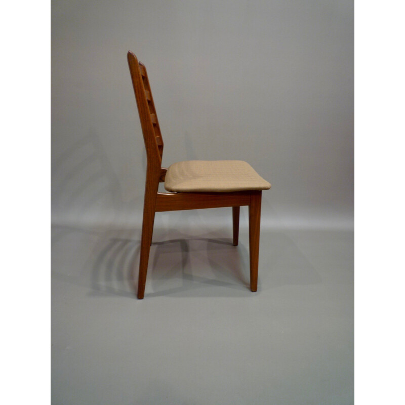 Set of 4 Scandinavian dining chairs in teak wood - 1950s