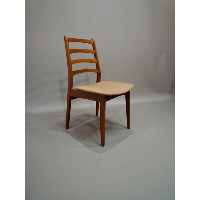 Set of 4 Scandinavian dining chairs in teak wood - 1950s