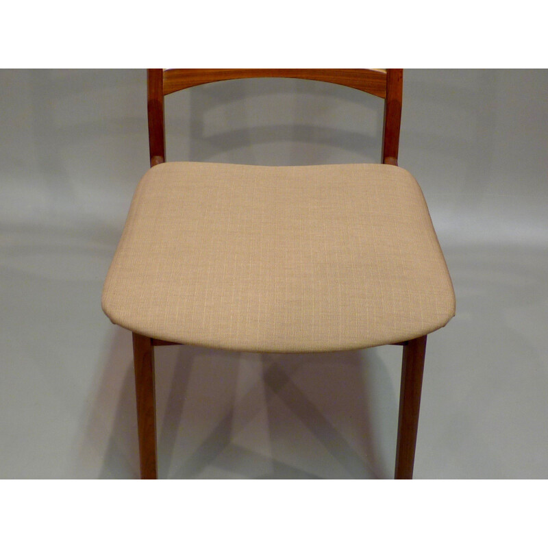 Set of 4 Scandinavian dining chairs in teak wood - 1950s