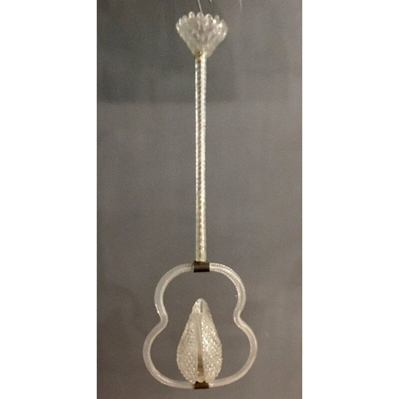 Vintage art deco Murano glazen hanglamp door Ercole Barovier, 1940