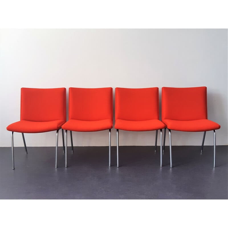 Set of 4 vintage airport chairs AP 40 by Hans Wegner for AP Stolen Denmark 1960s