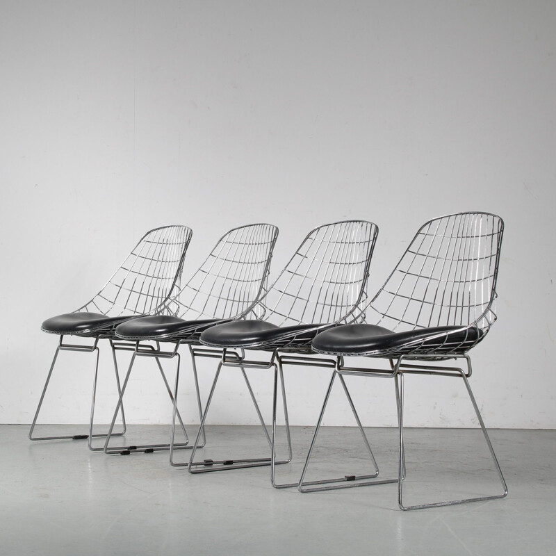 Set of 4 vintage chairs SM05 by Cees Braakman for Pastoe Netherlands 1950s