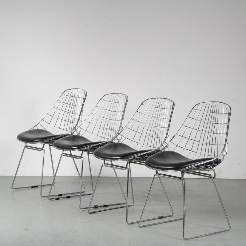 Set of 4 vintage chairs SM05 by Cees Braakman for Pastoe Netherlands 1950s