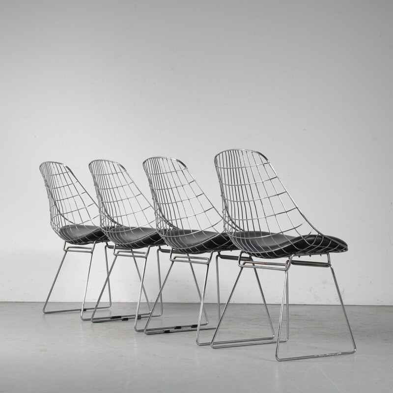 Set of 4 vintage chairs SM05 by Cees Braakman for Pastoe Netherlands 1950s