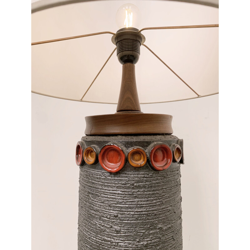 Vintage keramische tafellamp uit Perignem, België