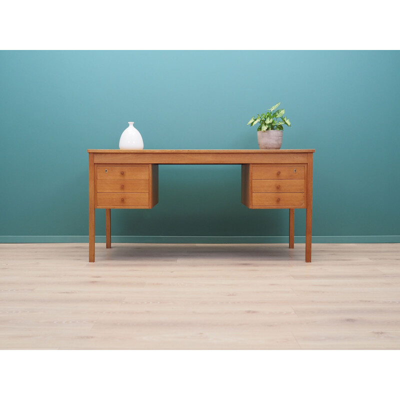 Vintage ash desk by Domino Møbler Denmark 1970s