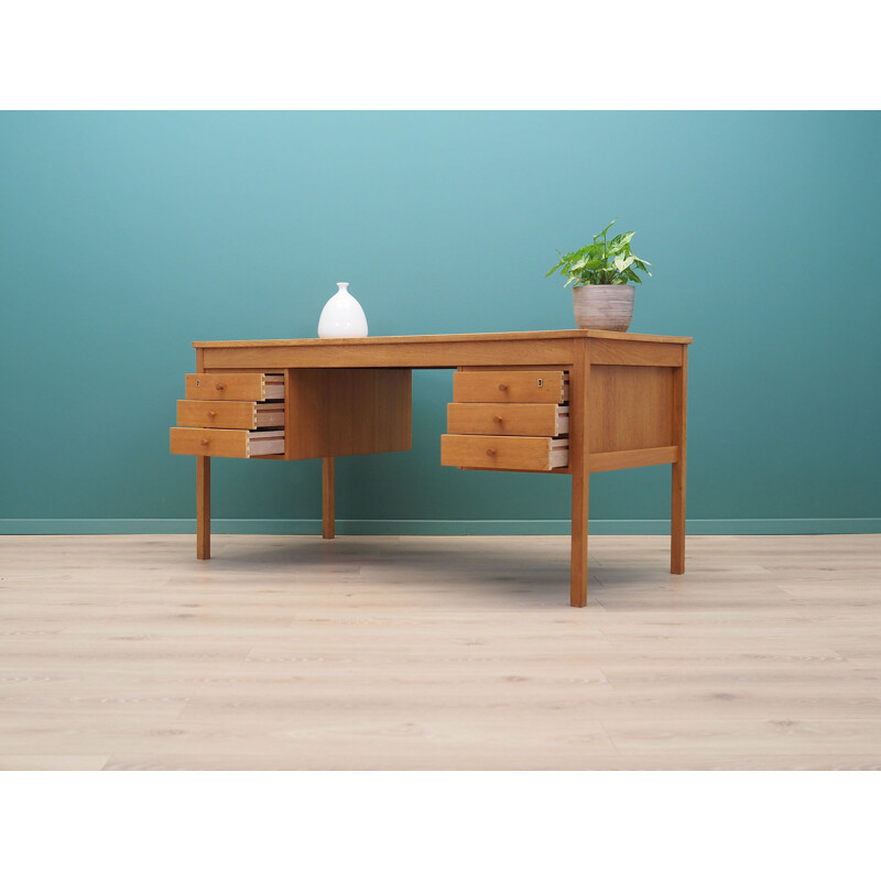 Bureau vintage en frêne par Domino Møbler Danemark 1970