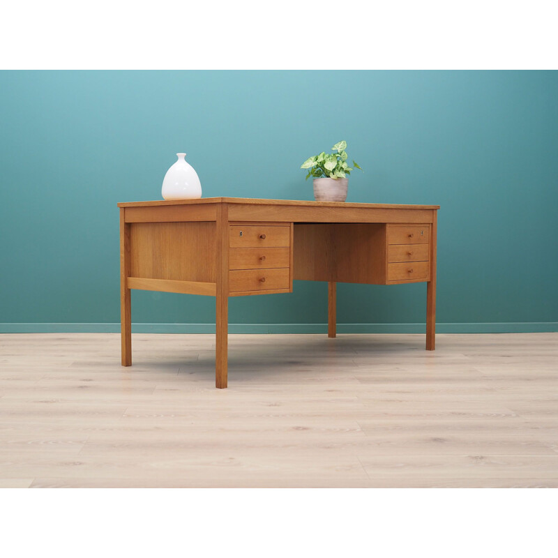 Vintage ash desk by Domino Møbler Denmark 1970s