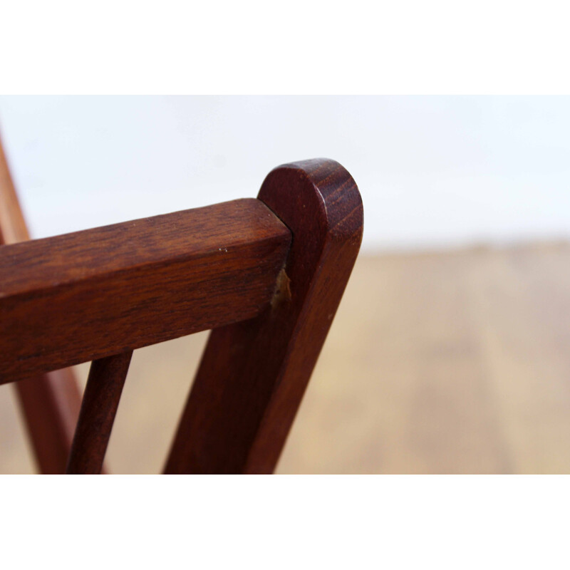 Vintage folding magazine rack in teak Braakman