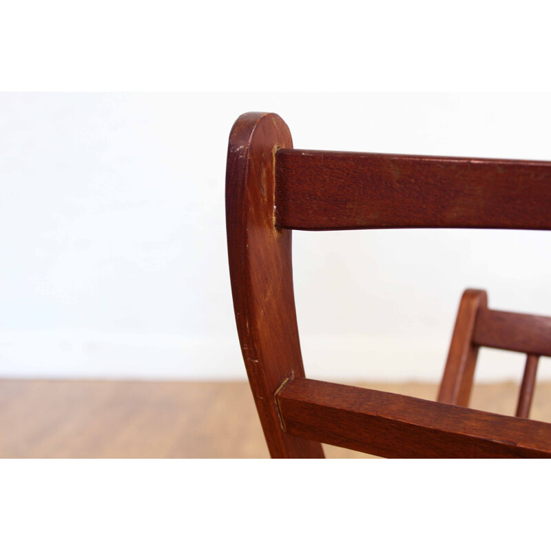 Vintage folding magazine rack in teak Braakman