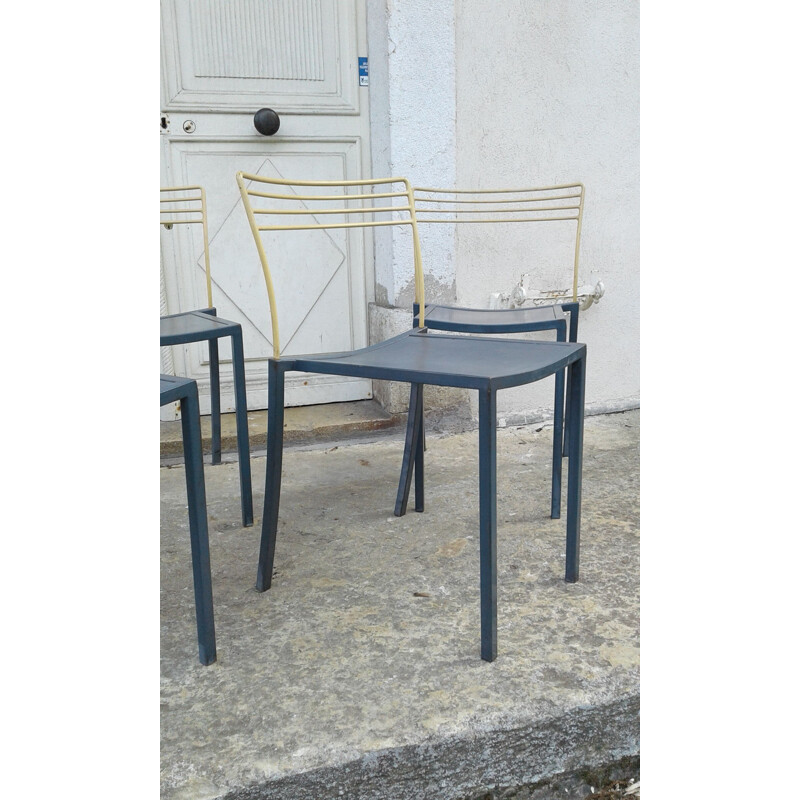 Lot de 5 chaises vintage Piccolo de Pascal Mourgue pour Fermob 1990