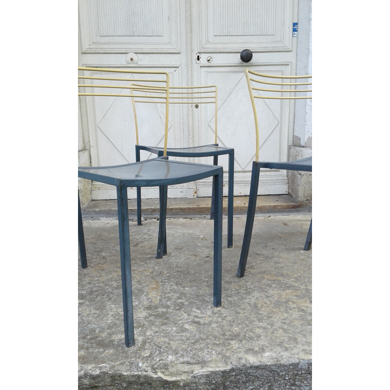 Set of 5 vintage Piccolo chairs by Pascal Mourgue for Fermob 1990s