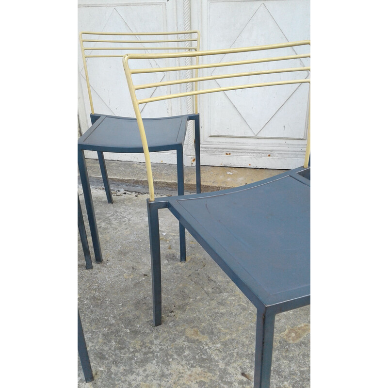 Set of 5 vintage Piccolo chairs by Pascal Mourgue for Fermob 1990s