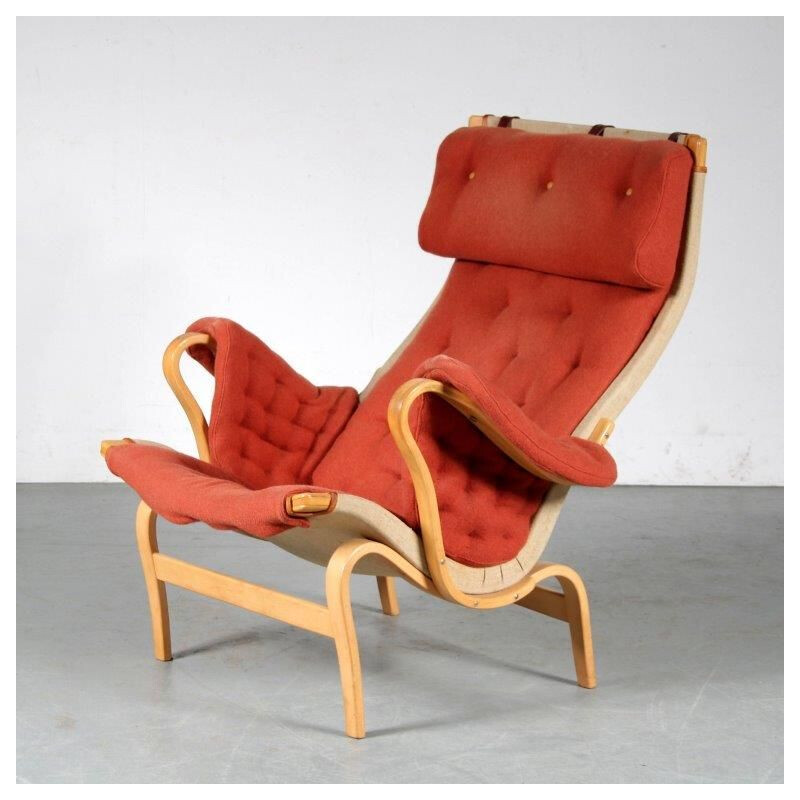 Fauteuil Pernilla vintage par Bruno Mathsson pour Dux Suède 1960