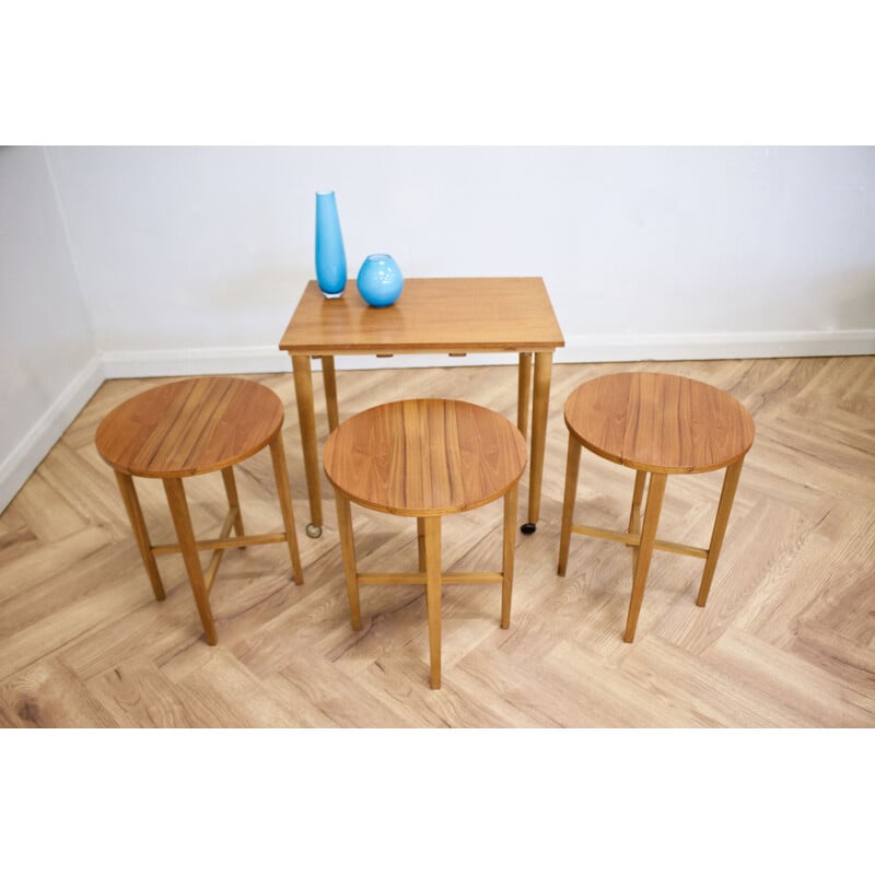 Vintage teak nesting tables by Poul Hundevad Denmark 1960s