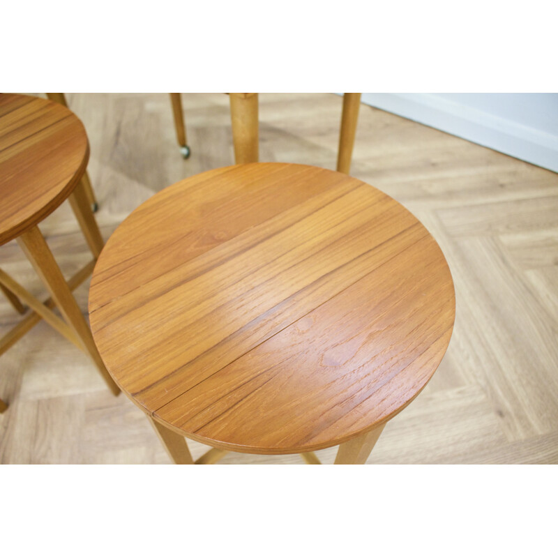 Vintage teak nesting tables by Poul Hundevad Denmark 1960s