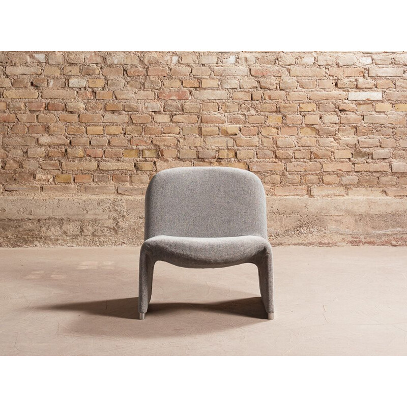 Fauteuil Alky vintage relooké avec un tissu gris par Giancarlo Piretti pour Artifort 1970 