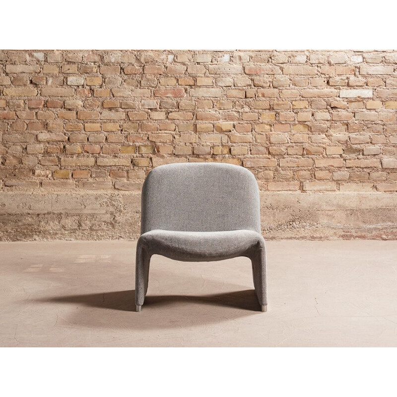 Vintage Alky armchair redesigned with grey fabric by Giancarlo Piretti for Artifort 1970s