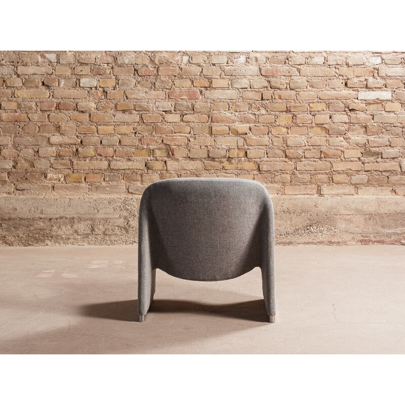 Vintage Alky armchair redesigned with grey fabric by Giancarlo Piretti for Artifort 1970s