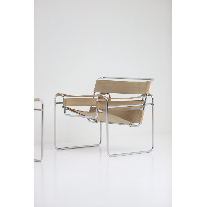 Paire de chaises vintage par Wassily de Marcel Breuer pour Gavina 1968