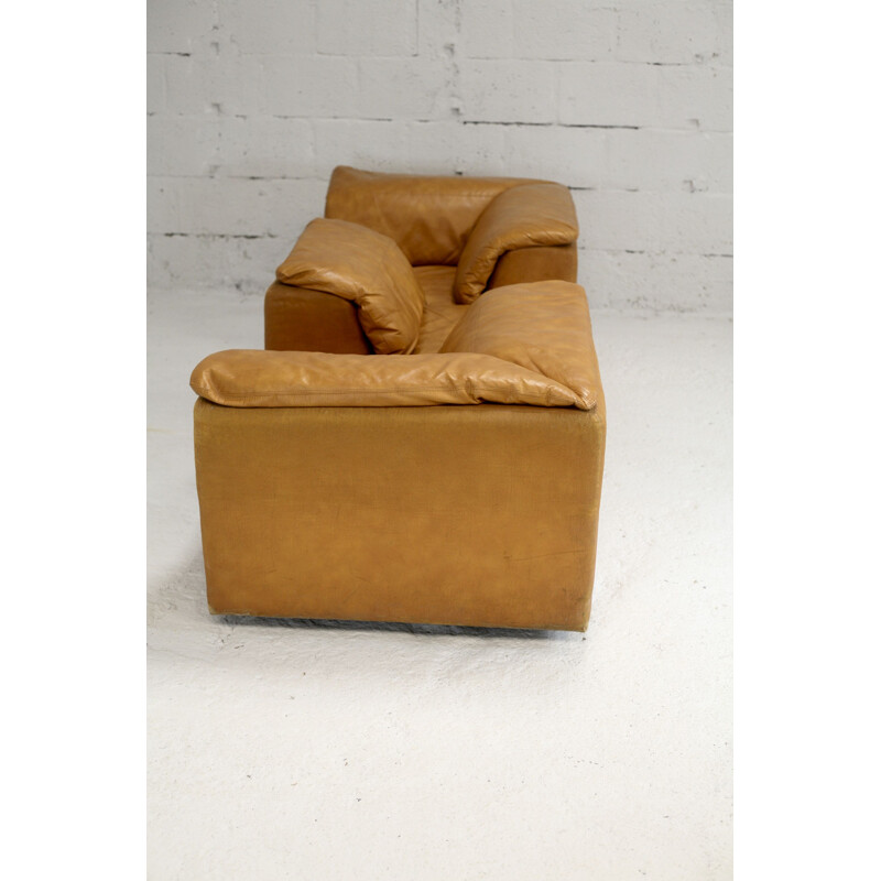 Vintage modular sofa with 5 chairs in foam and leatherette 1970s