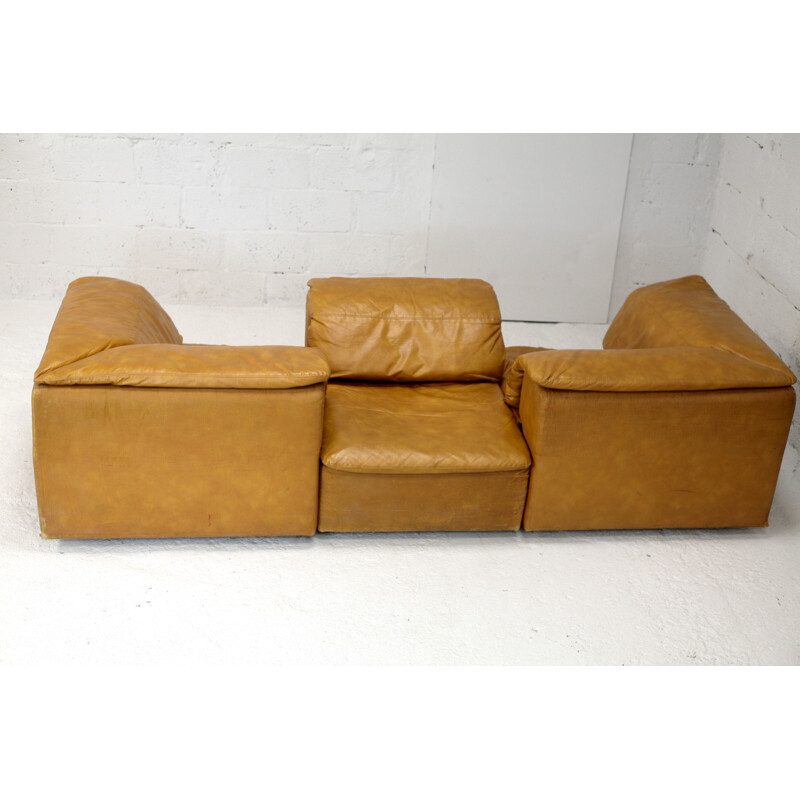 Vintage modular sofa with 5 chairs in foam and leatherette 1970s