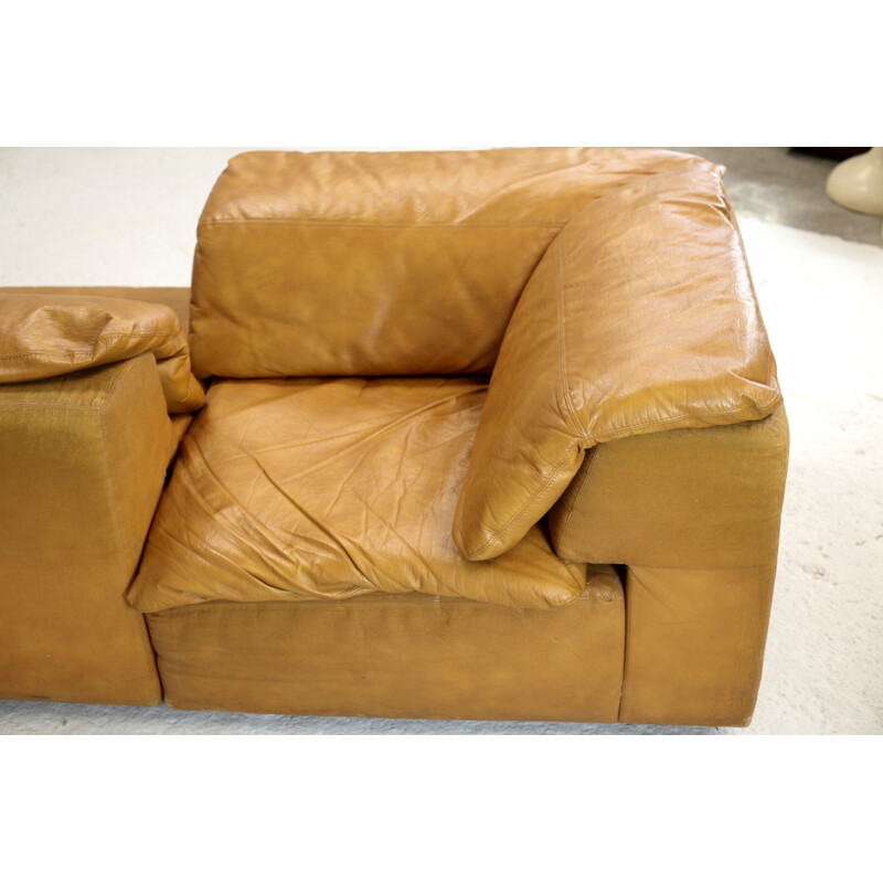 Vintage modular sofa with 5 chairs in foam and leatherette 1970s