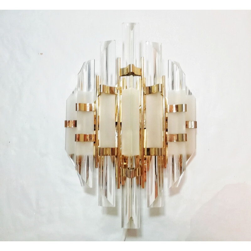 Lampada da parete in cristallo vintage di Paolo Venini