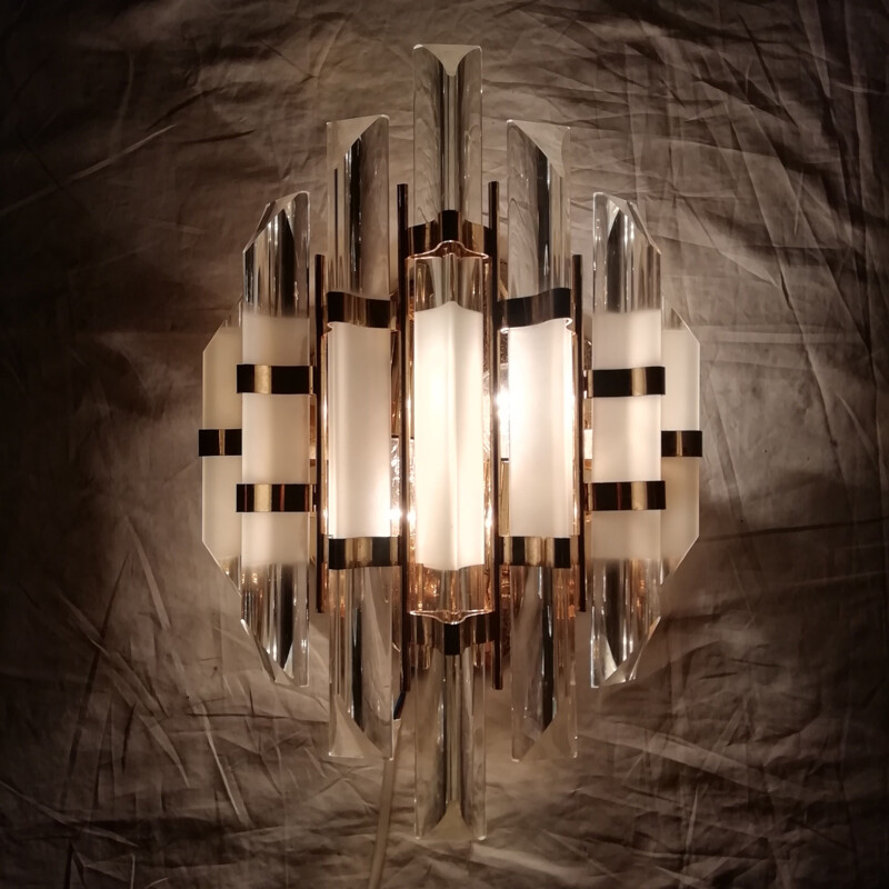 Vintage crystal wall lamp by Paolo Venini