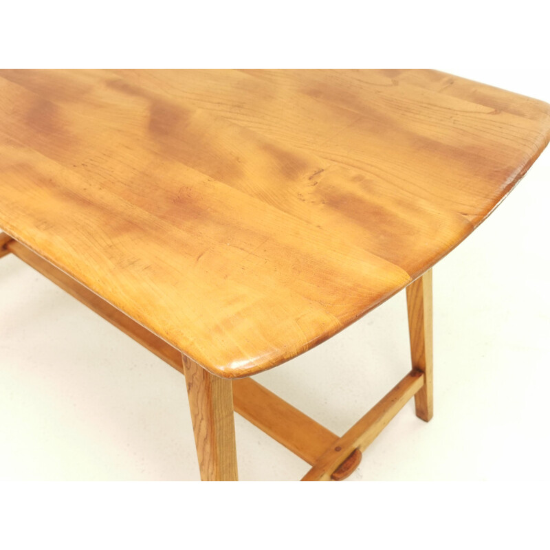 Vintage Ercol Windsor CC41 beech and elm table by Lucian Ercolani 1960