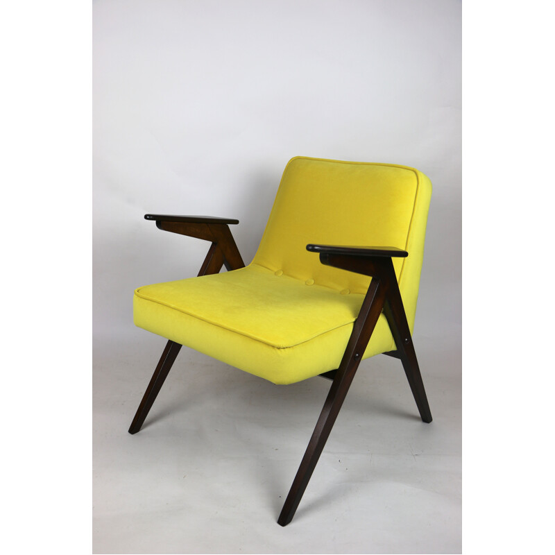 Vintage yellow Bunny armchair by Józef Chierowski 1970