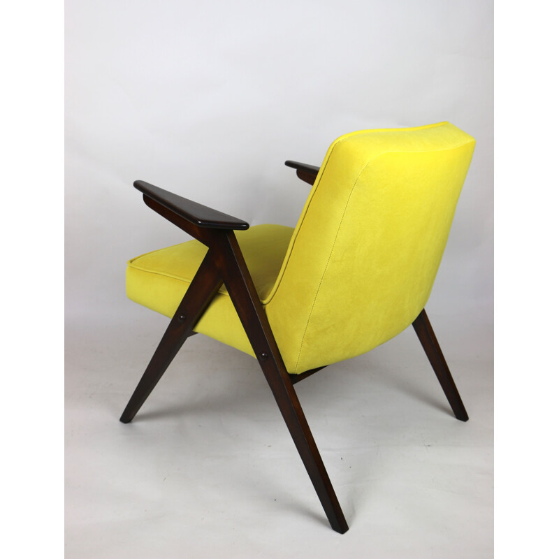 Vintage yellow Bunny armchair by Józef Chierowski 1970